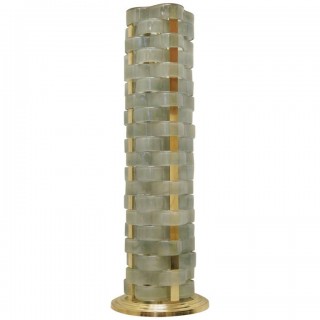 PI 48  Coppia di piantane in vetro e ottone