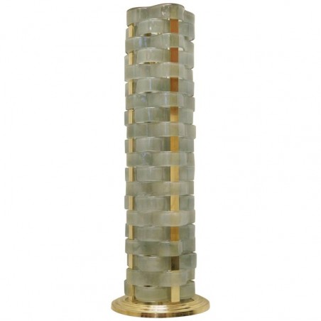 PI 48  Coppia di piantane in vetro e ottone