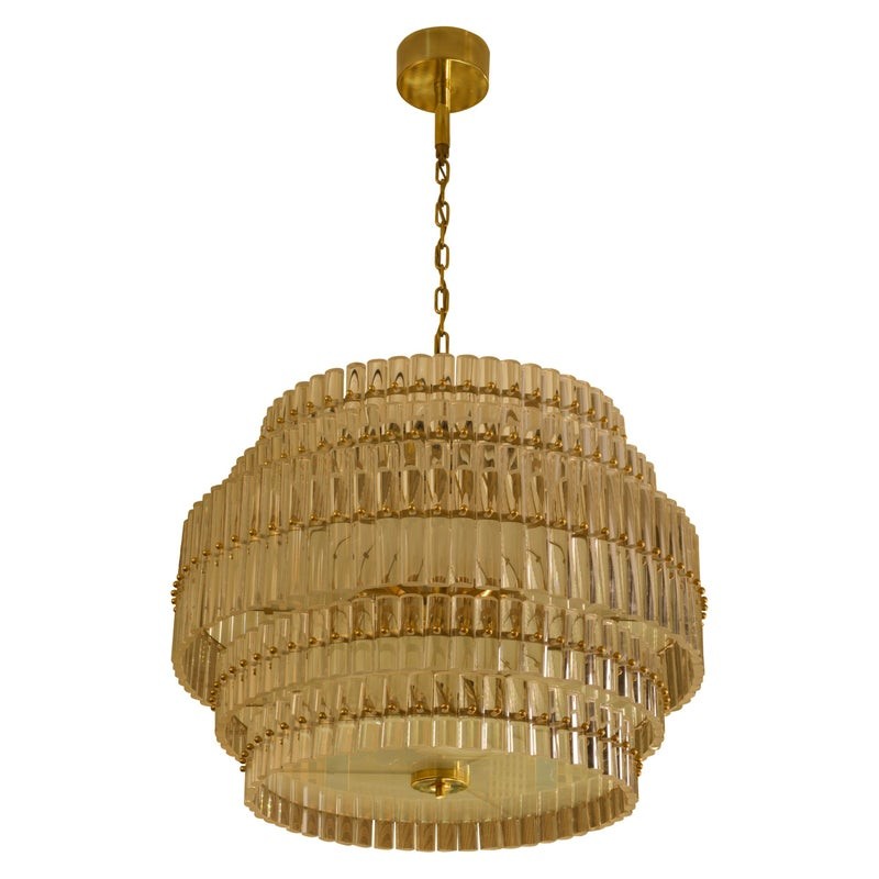 L 91 Lampadario in vetro di Murano color cristallo