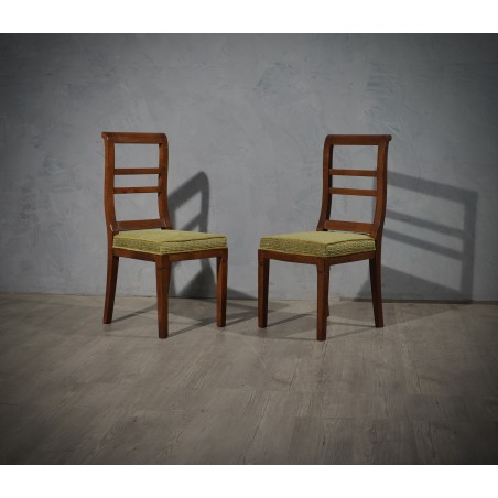 SD 58 Poltrone MidCentury in noce ottone e velluto, 1950