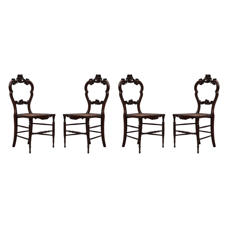 SD 78 Sedie italiane Luigi Filippo in noce e paglia di Vienna, 1940