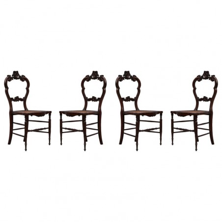 SD 78 Sedie italiane Luigi Filippo in noce e paglia di Vienna, 1940