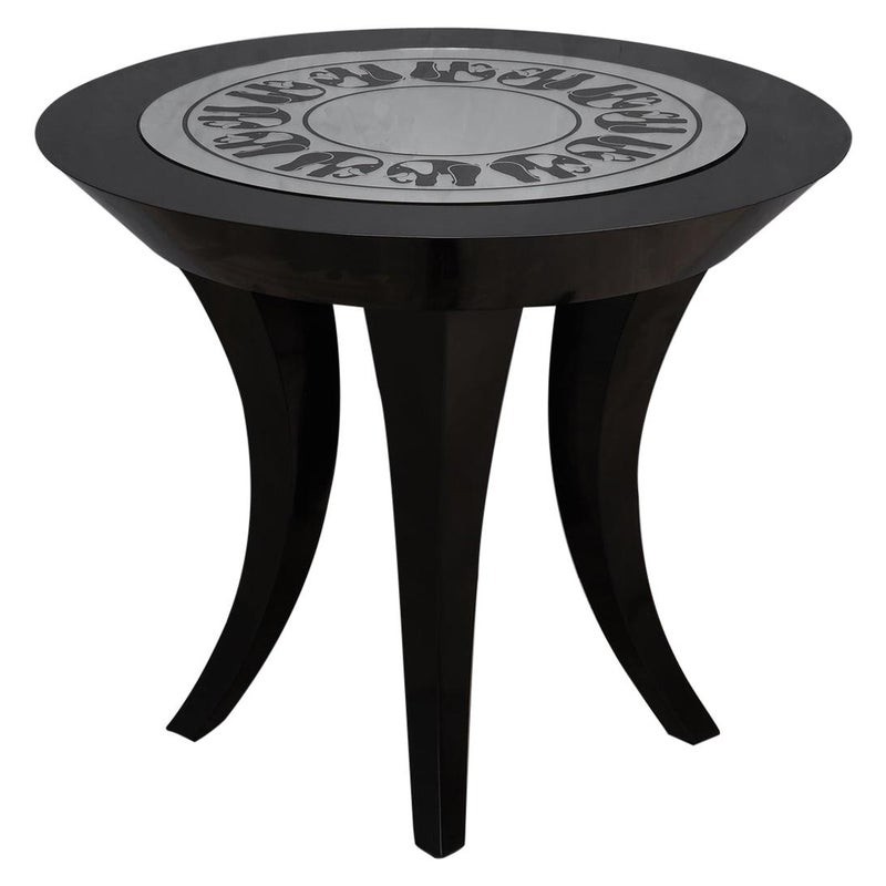 T 175 Coppia di tavolini Mid-Century in gommalacca nera e specchio italiani, 1980