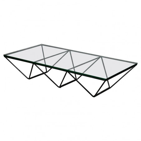 T 177 Tavolino da sofà rettangolare "Alanda" di Paolo Piva Mid-Century in vetro e ferro, 1979
