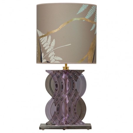 LT 117 Lampada da Tavolo Mid-Century in Vetro Soffiato Colore Pervinca di Murano, 1980