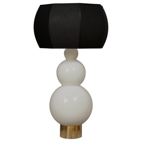 LT 122 Lampada da tavolo di Murano Vistosi in vetro soffiato bianco, 1980