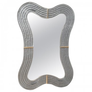 SP 50 Specchio da parete in vetro di Murano e ottone, 1990