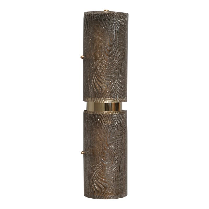 AP 117 Applique in vetro artistico di Murano color tortora e ottone.