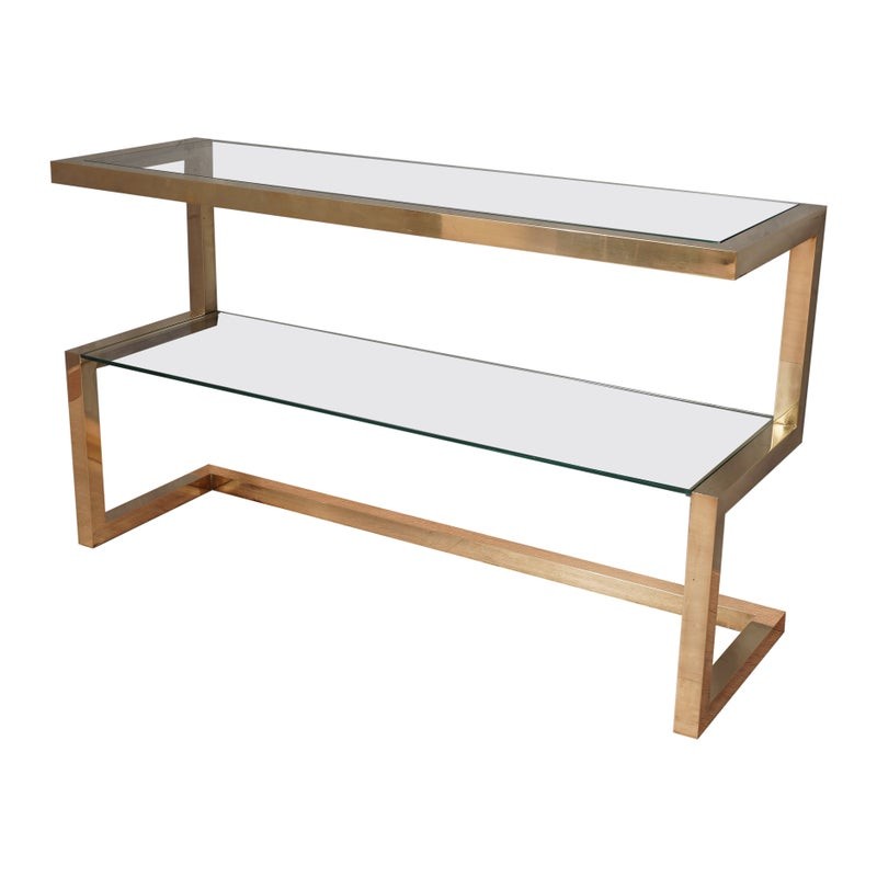 CO 49 Consolle MidCentury in ottone e vetro Italia, 1970