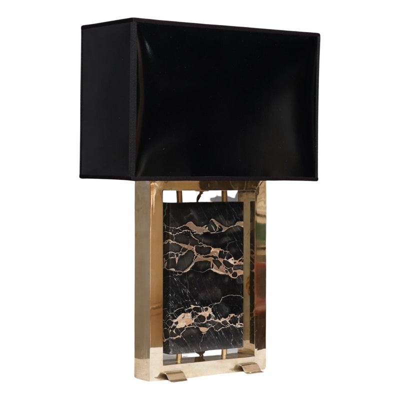 LT 134 Lampada da tavolo in marmo Portoro e ottone