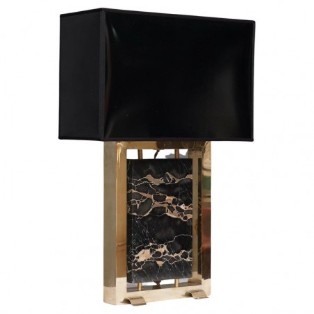 LT 134 Lampada da tavolo in marmo Portoro e ottone